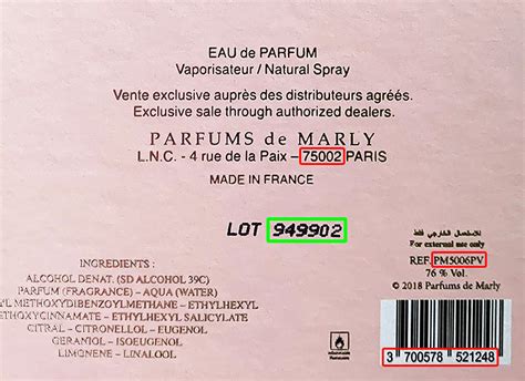 parfums de marly batch code.